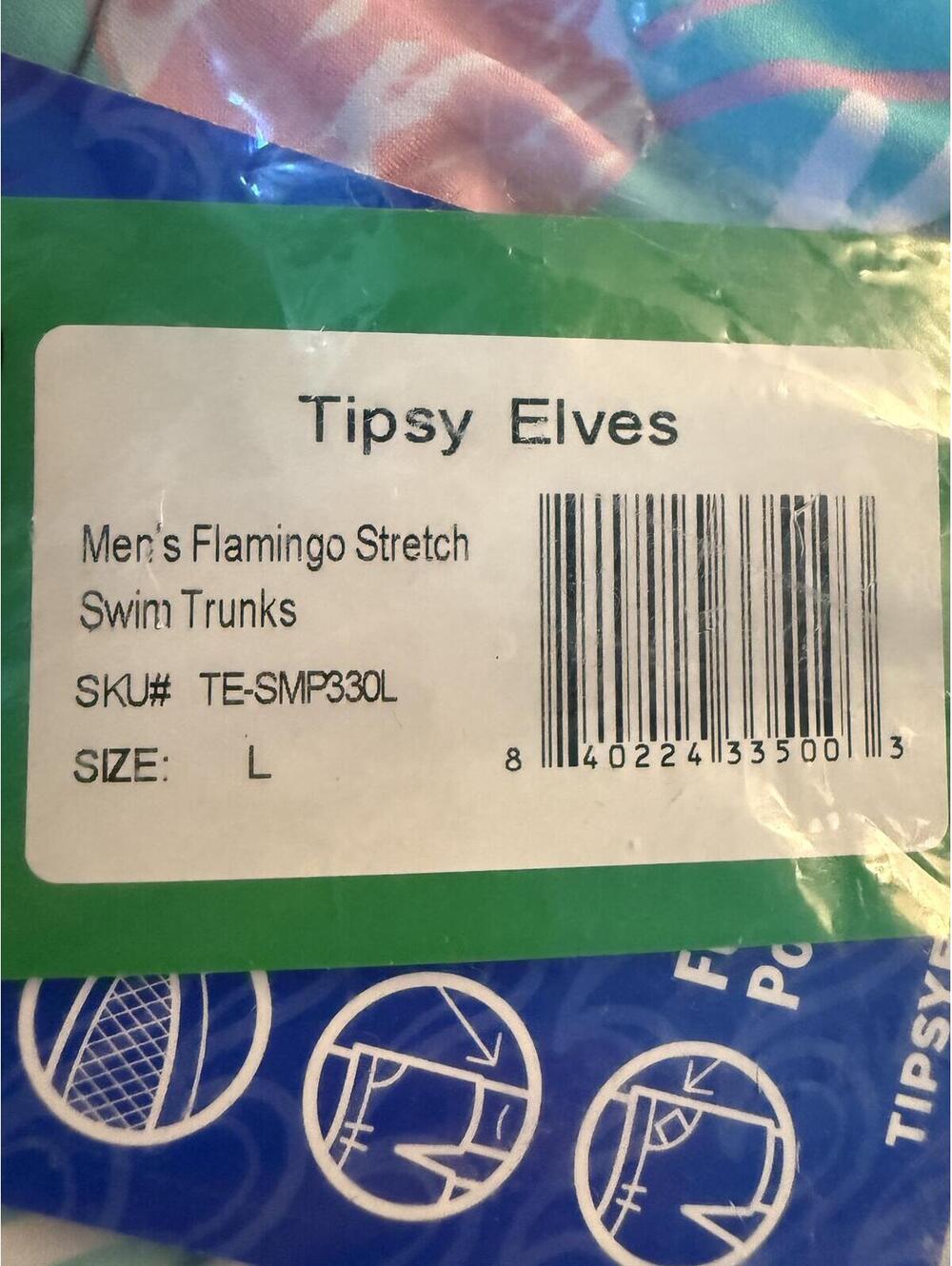 NWT Tipsy Elves Men's Flamingo Swim Trunks Size Large - Picture 6 of 6